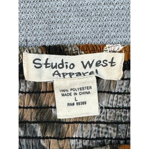 Studio West Apparel Sleeveless Midi Dress Womens Size L Multicolor Animal Print - Picture 9 of 14